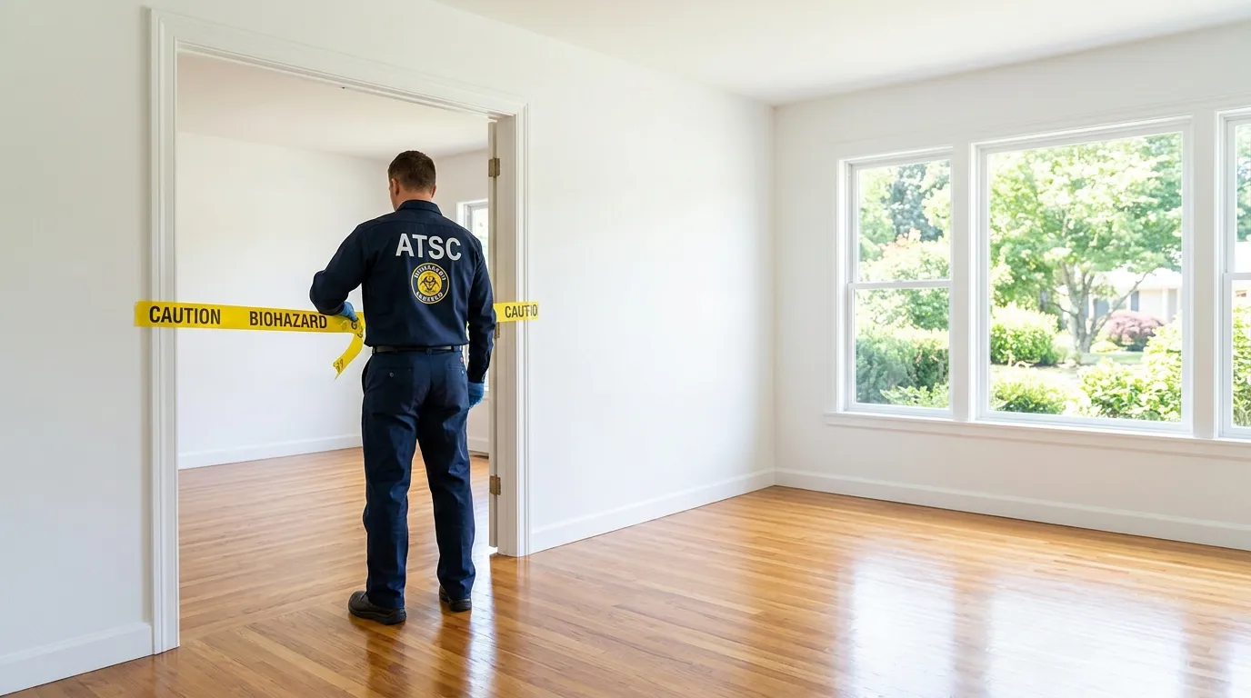 Certified biohazard cleanup crew performing Crime Scene Cleanup in Superior